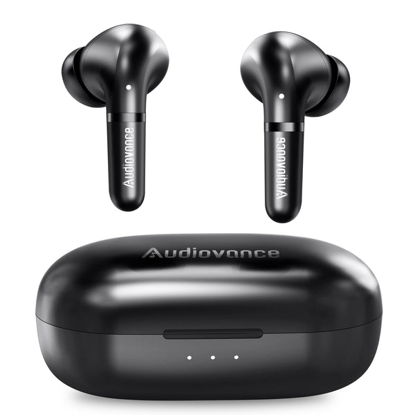 Audiovance EU501 Wireless Earbuds Active Noise Cancelling Bluetooth 5.2 Ear Buds, 4-Mic Clear Calls in Ear Headphones ANC Earphones, Natural Bass Immersive Stereo Sound, Wireless Charging, Waterproof