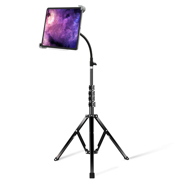 Elitehood Tablet Stand, 70" Height Adjustable Tablet Floor Stand, Gooseneck iPad Tripod Stand Holder for Live Stream/Watching, Compatible with iPad Pro 12.9/11, iPad Air and 9.5-14.5 inch Tablets