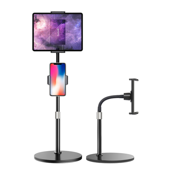 Elitehood iPad Stand, Adjustable iPad Stand and Holder for Desk with Heavy Base, Tall Desktop iPad Holder Stand for iPad Pro 12.9 11, iPad Air, Mini, Kindle and 4-12.9’’ Tablet and Phone